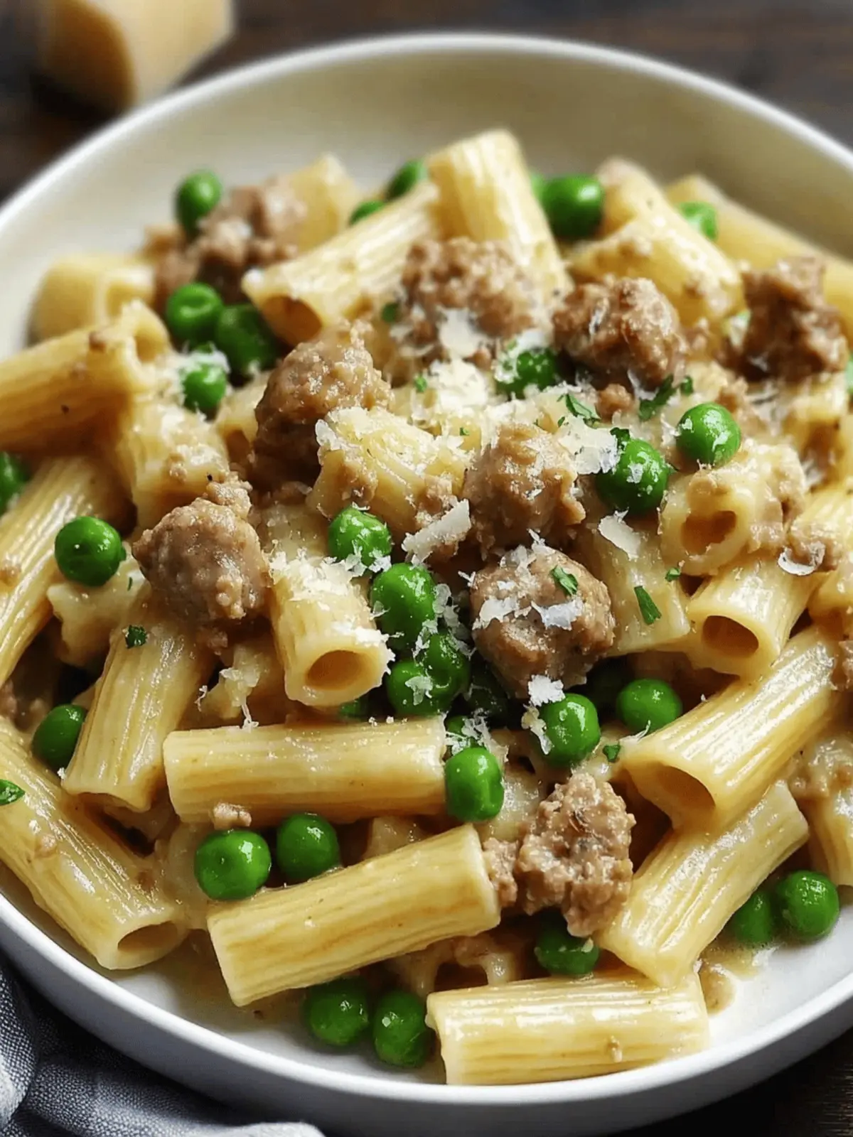 Pasta with Peas and Sausage