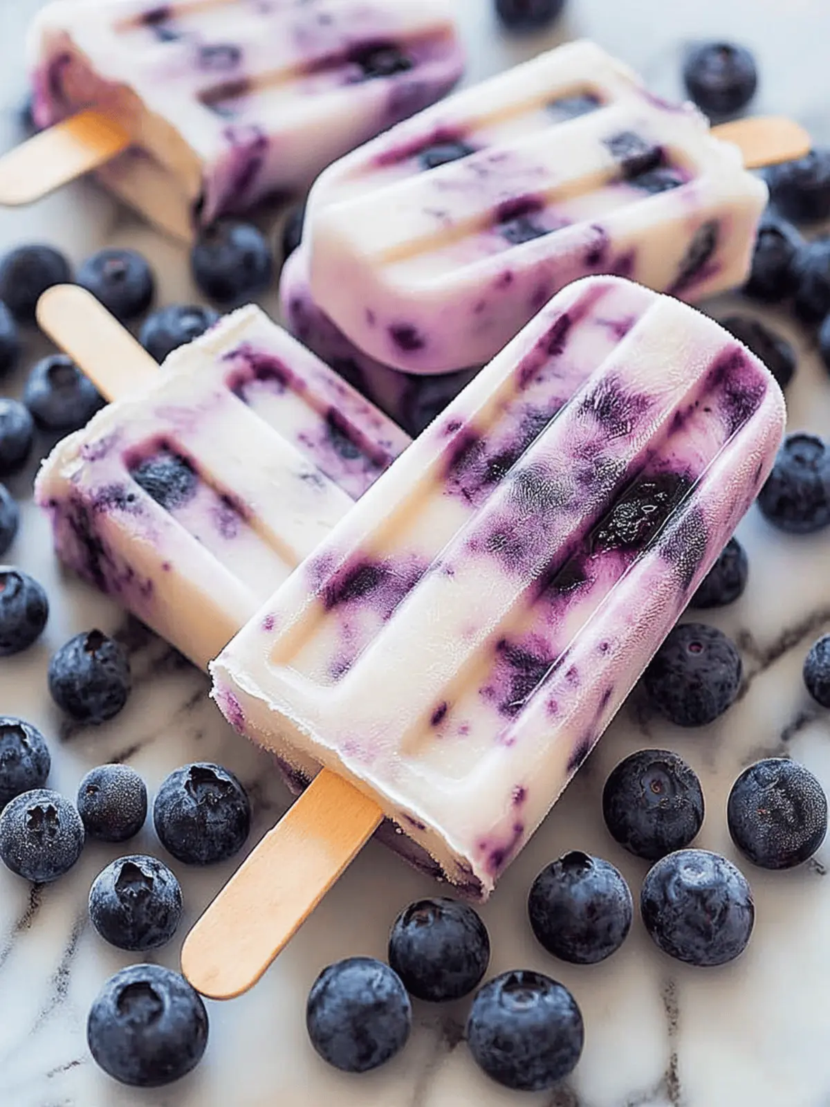 Blueberry Yogurt Swirl Popsicles