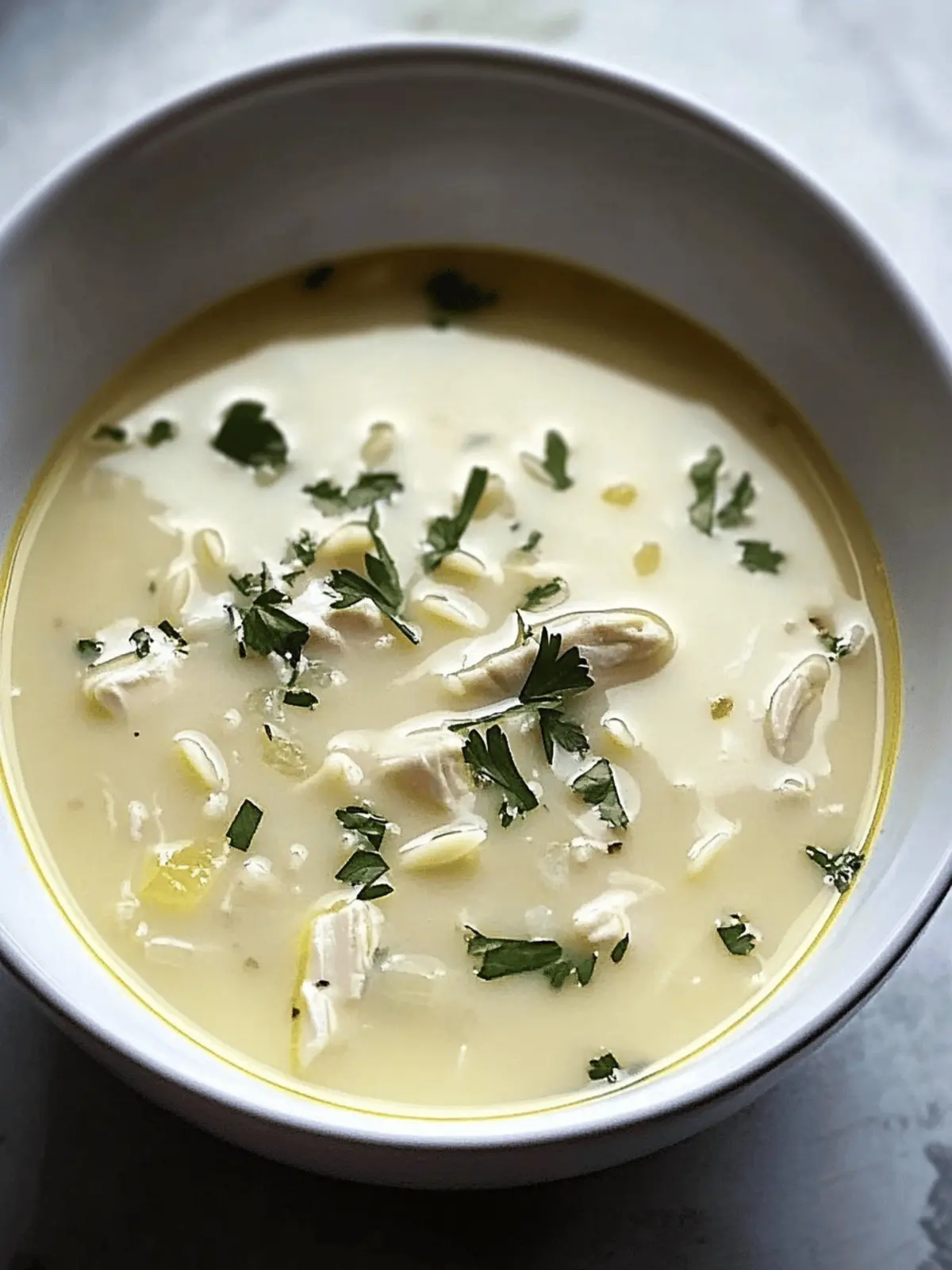 Silky Greek Lemon Chicken Soup with Orzo