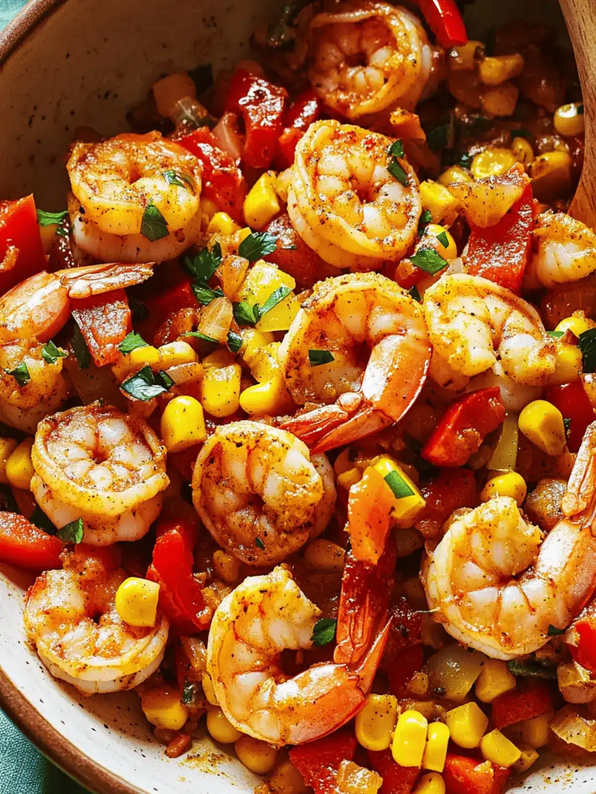 Cajun Shrimp with Bell Peppers & Corn