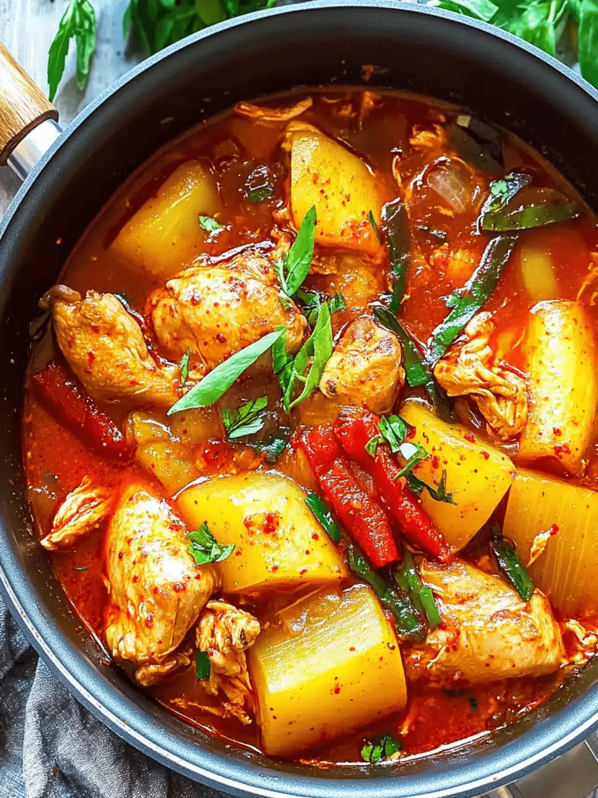 Easy Dakdoritang (Spicy Korean Chicken Stew)