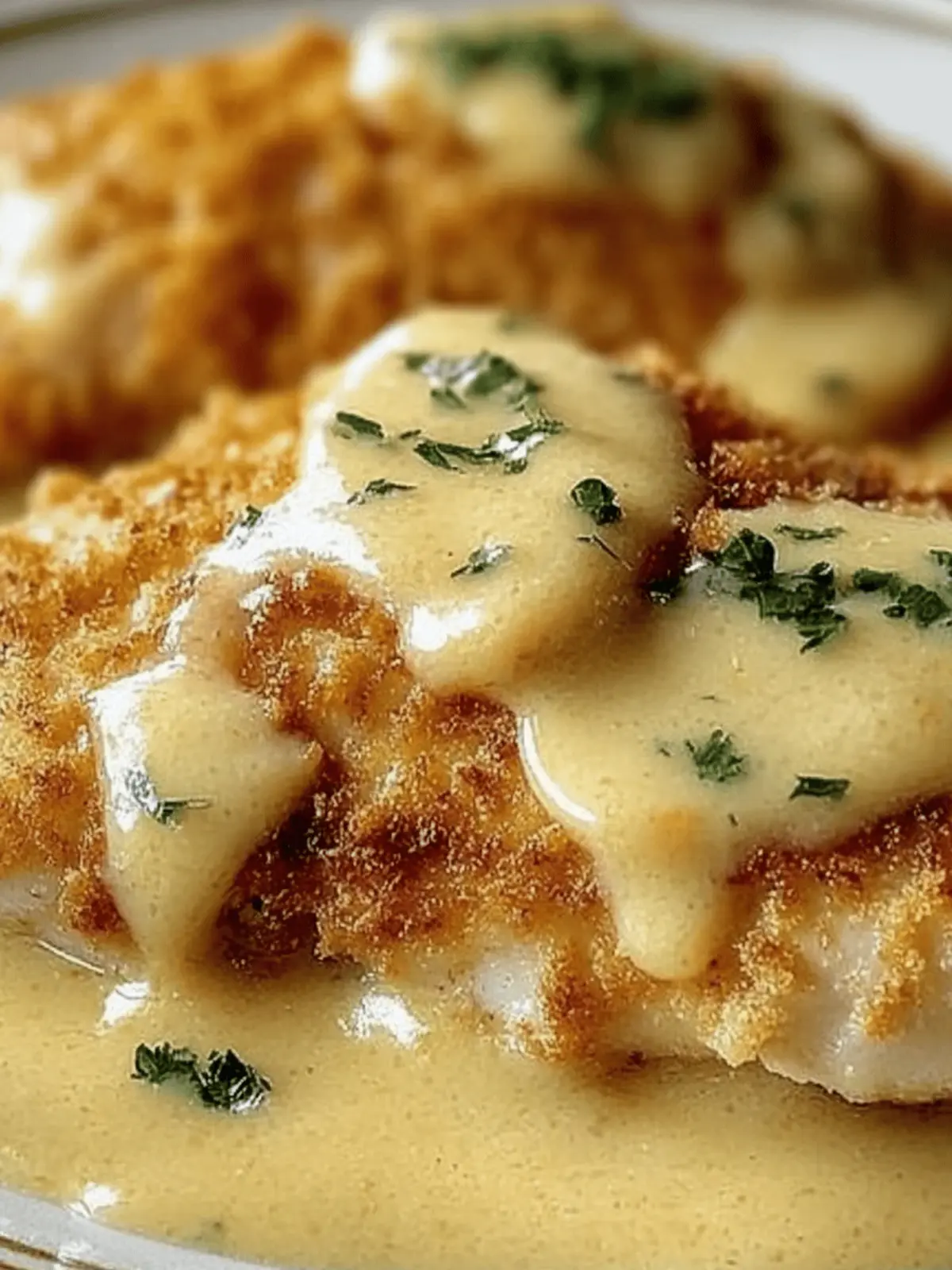 Lemon Pecorino Crusted Chicken with Creamy Lemon Sauce