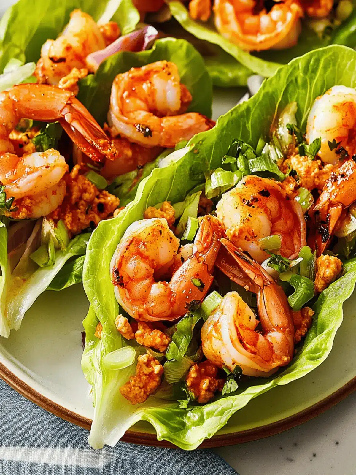 Buffalo Shrimp Lettuce Wraps