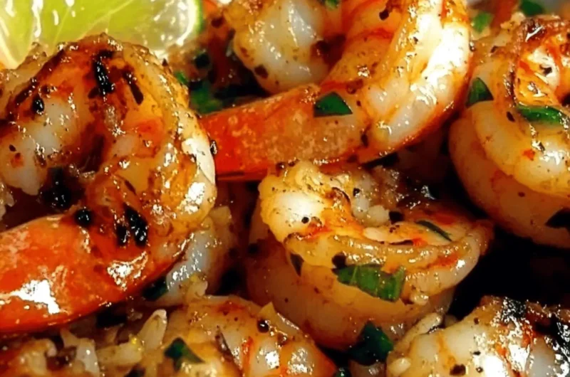 Thai Chili Lemongrass Grilled Shrimp with Sweet Basil & Lime Fried Rice