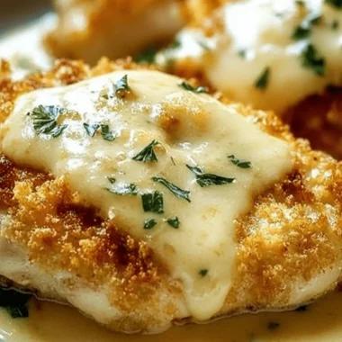 Lemon Pecorino Crusted Chicken with Creamy Lemon Sauce