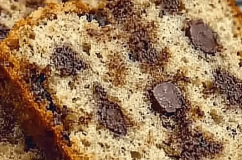 Sliced Chocolate Chunk Banana Bread