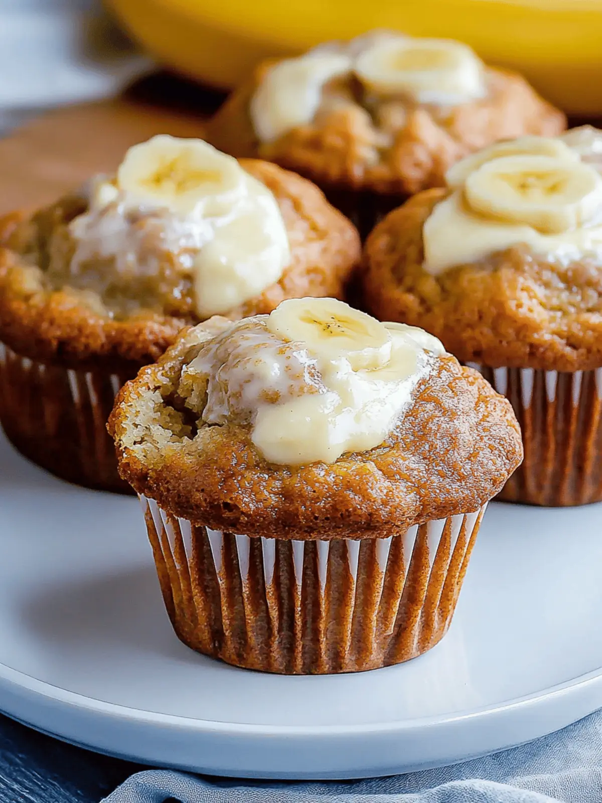 Fresh Banana Cream Cheese Muffins