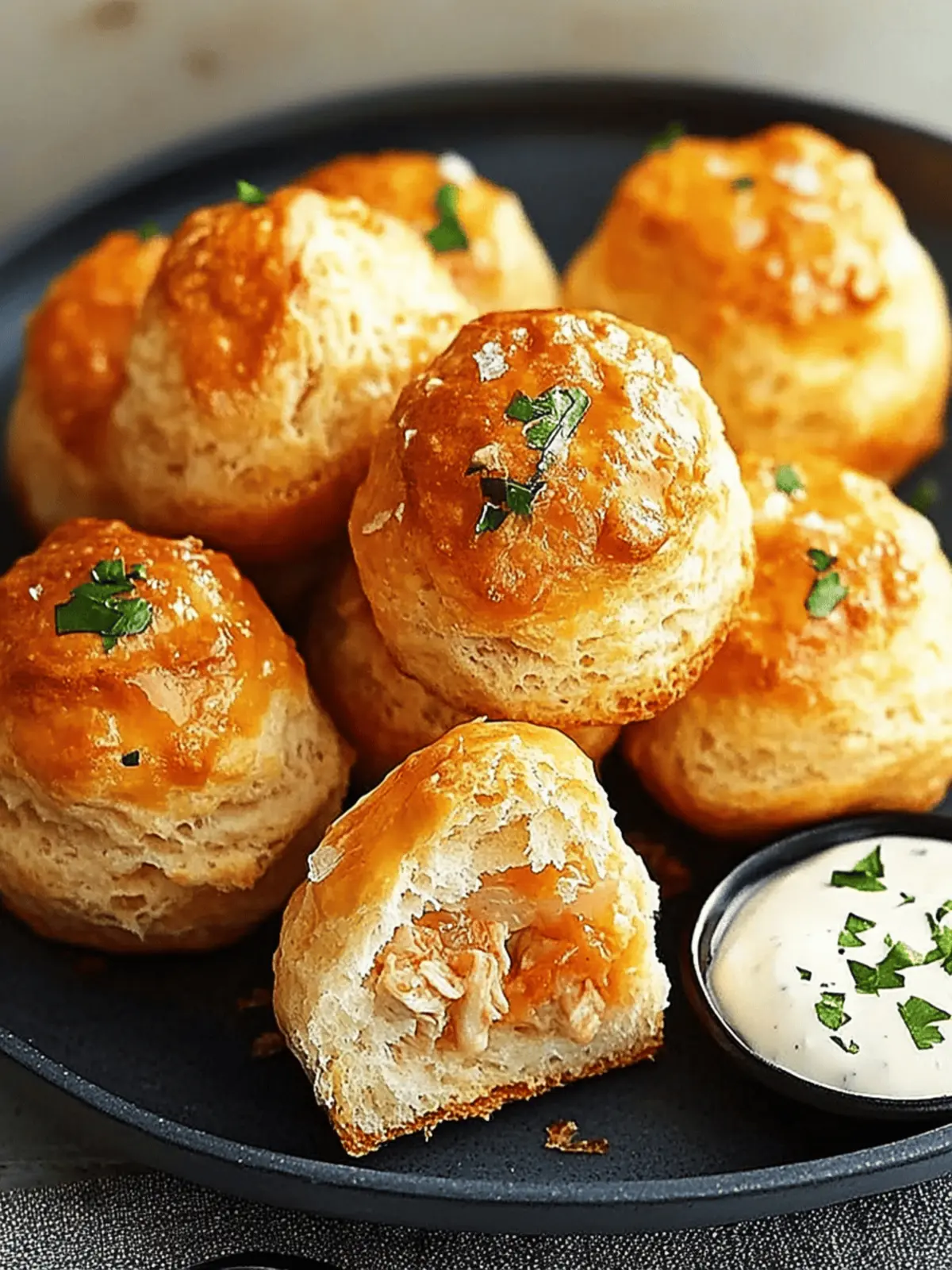 Buffalo Chicken Biscuit Bombs