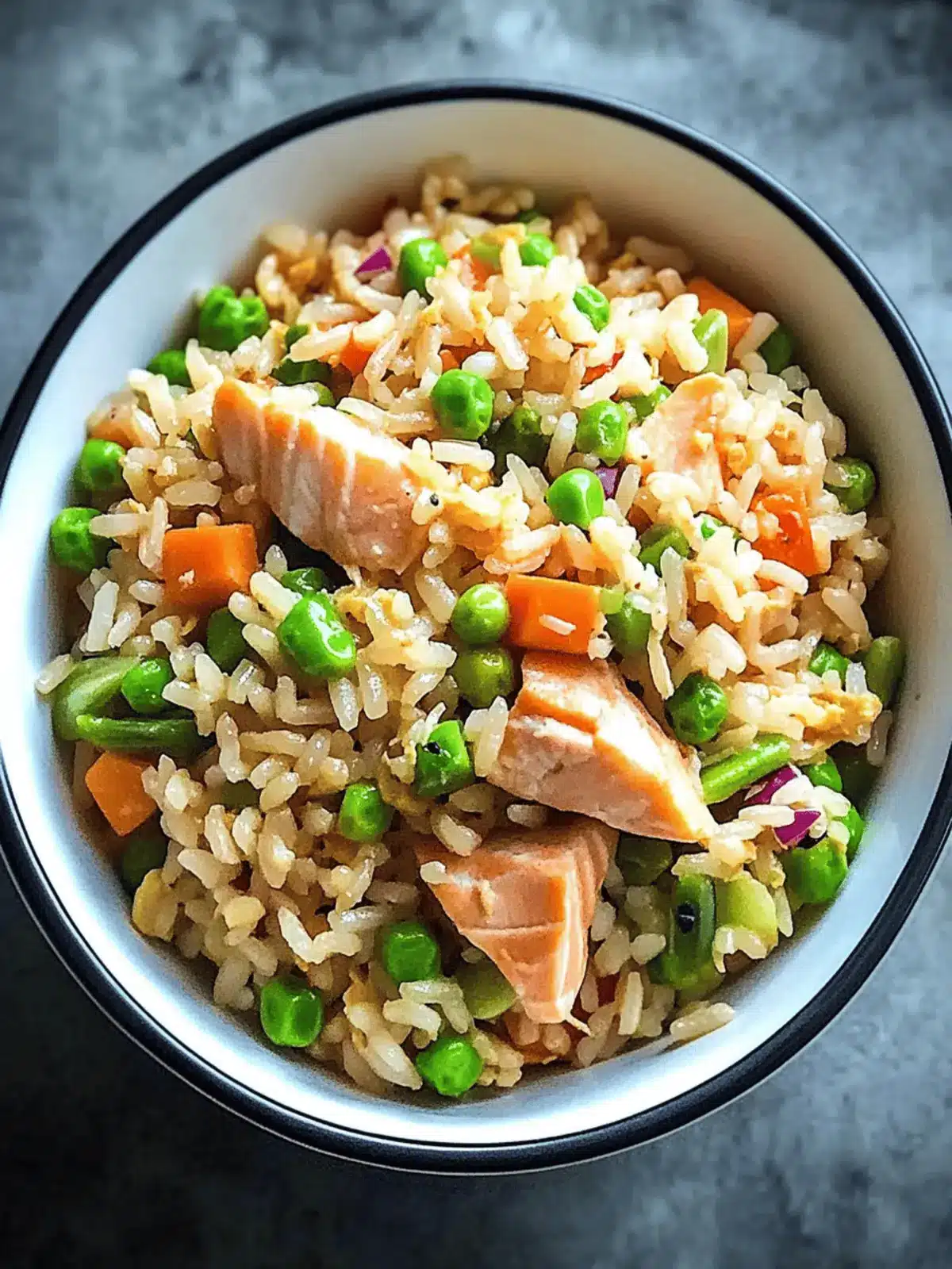 Flavorful Salmon Fried Rice with Veggies