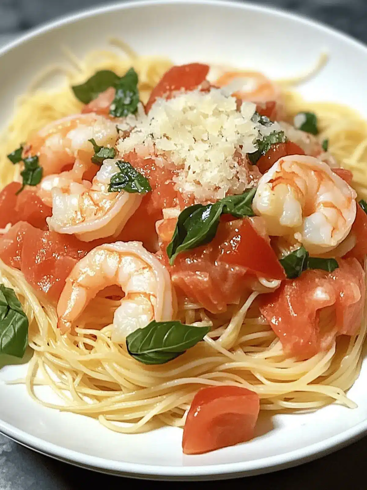 Angel Hair Pasta with Shrimp and Basil