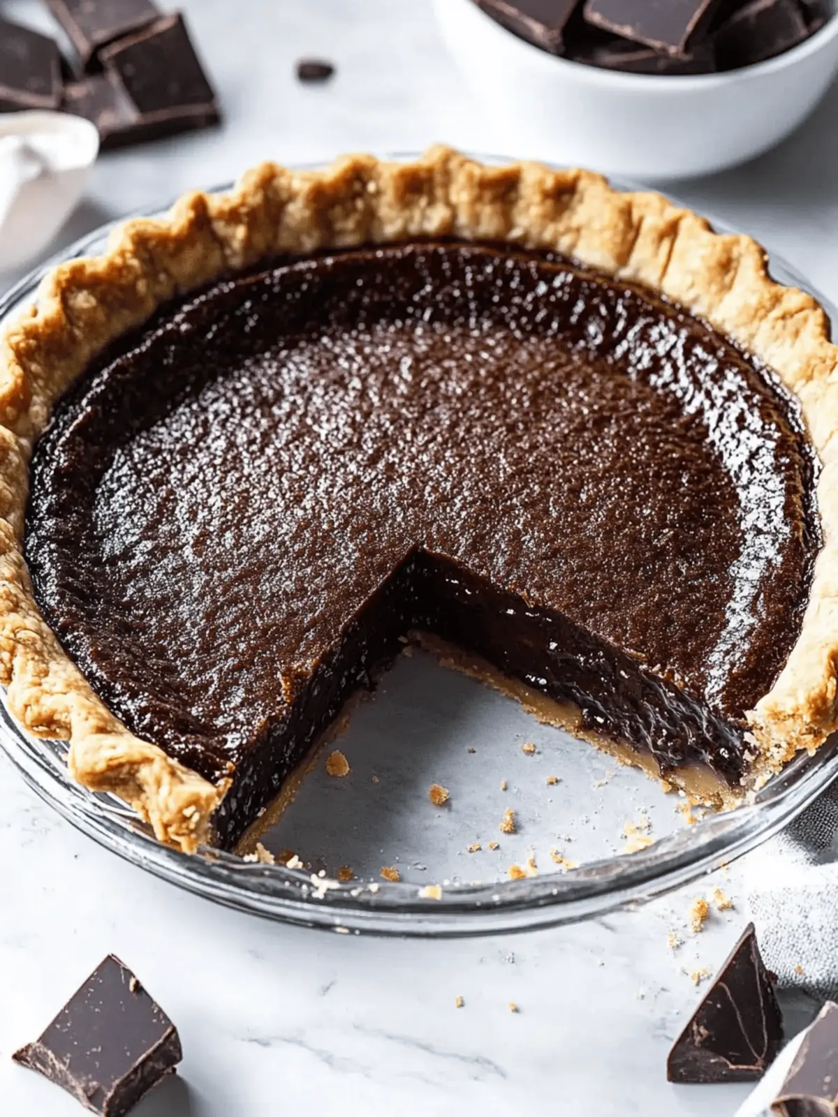 Classic Chocolate Chess Pie with a Buttery Crust