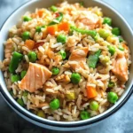 Flavorful Salmon Fried Rice with Veggies