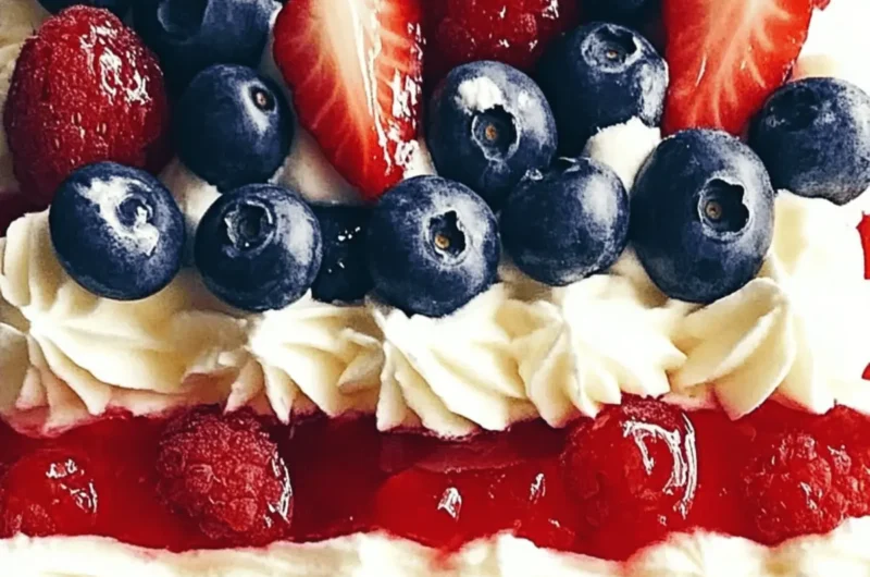 Patriotic Berry Flag Cake Delight