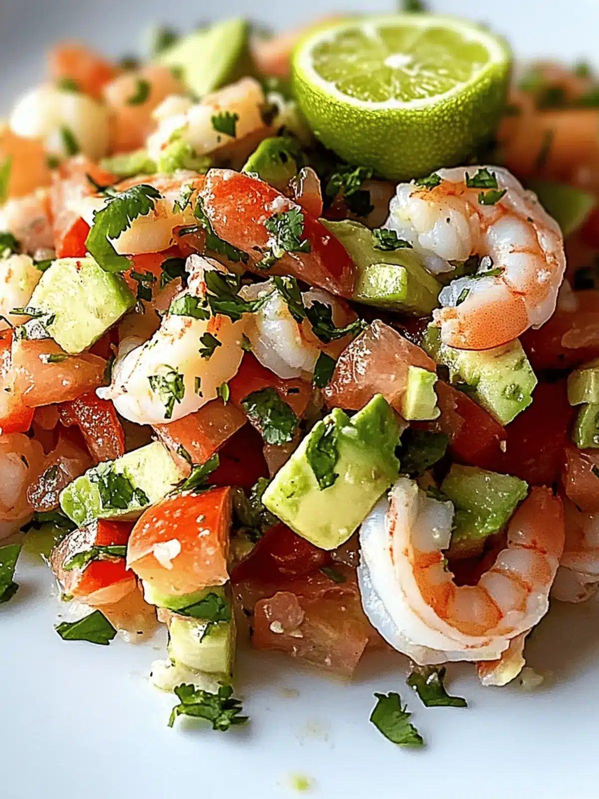 Shrimp and Avocado Ceviche with Lime and Cilantro