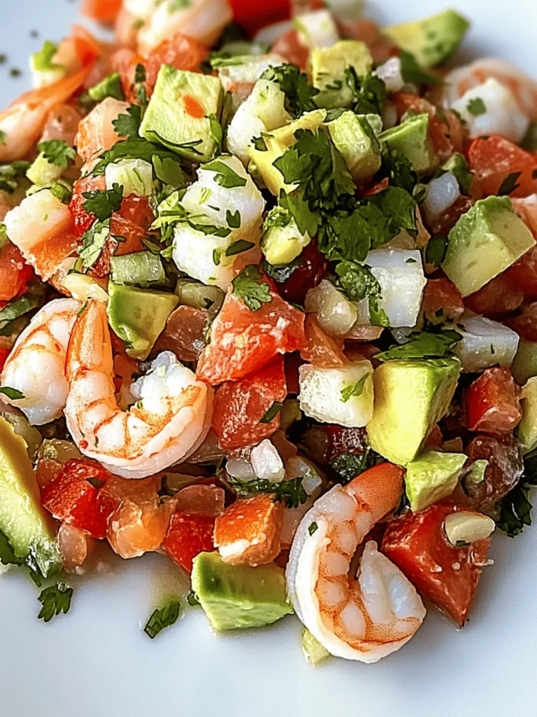 Zesty Shrimp and Avocado Ceviche with Lime and Cilantro Delight 2 Shrimp and Avocado Ceviche with Lime and Cilantro
