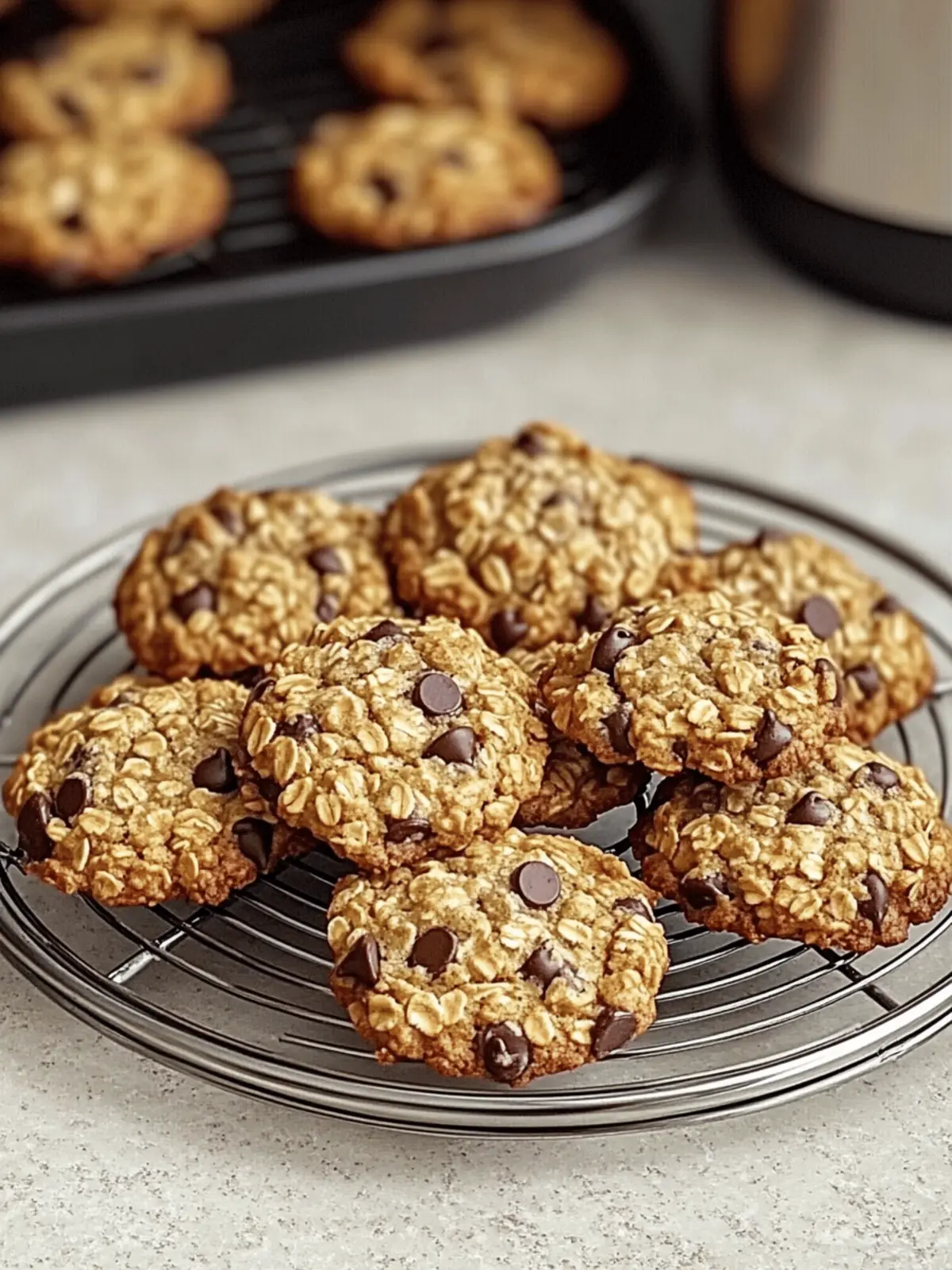 Air Fryer Chocolate Chip Oatmeal Cookies
