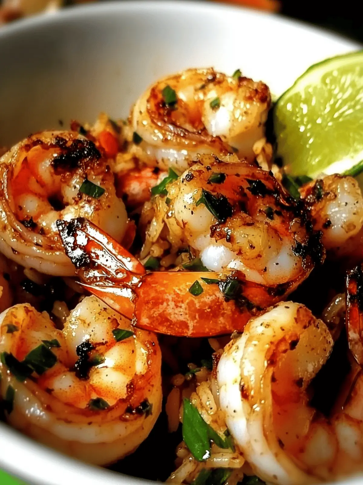 Thai Chili Lemongrass Grilled Shrimp with Sweet Basil & Lime Fried Rice
