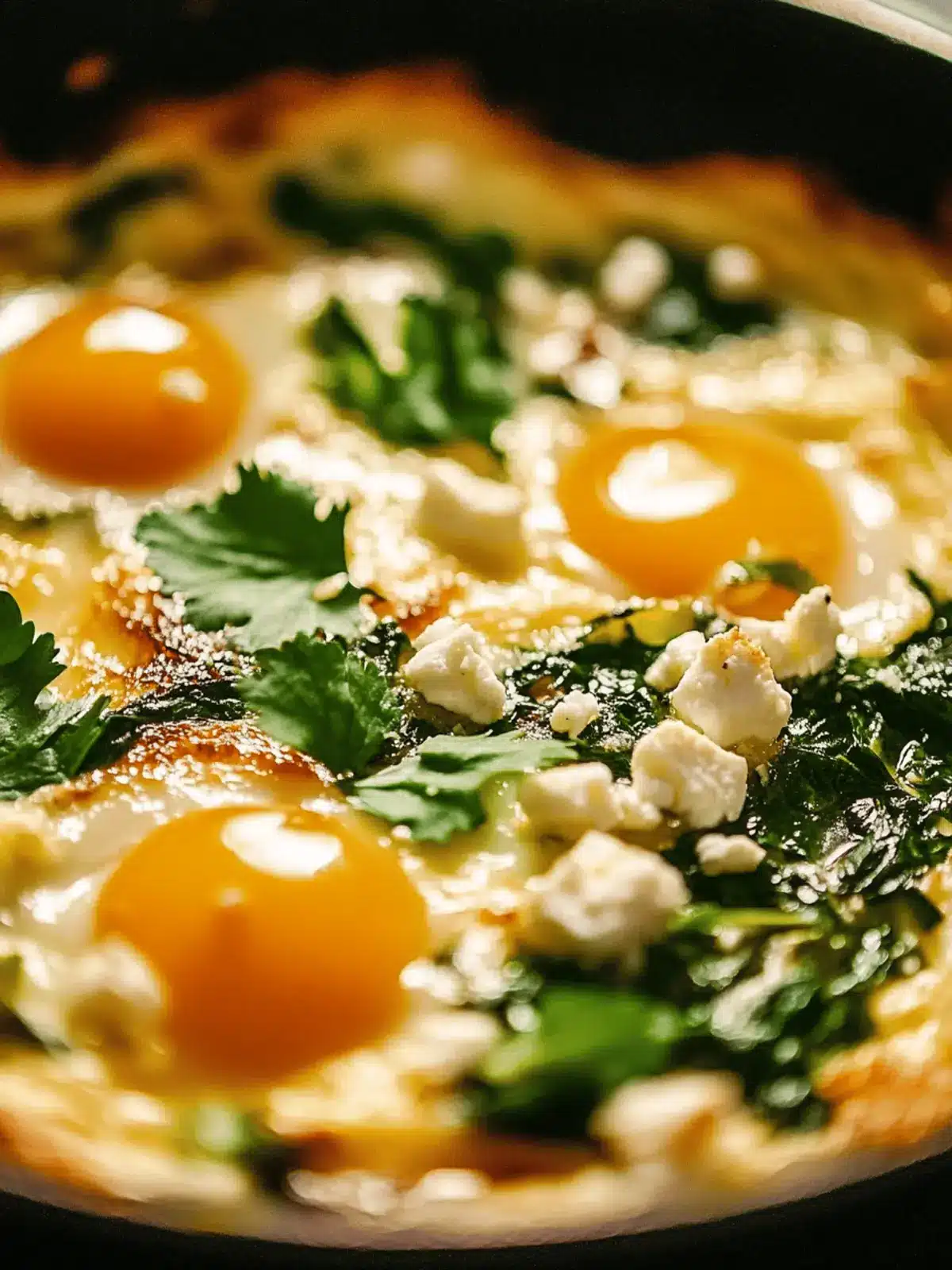 Green Eggs, No Ham: Baked Eggs with Spinach, Leeks & Feta