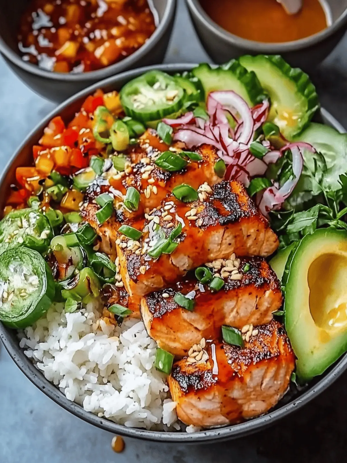 Sriracha Honey Salmon Bowls