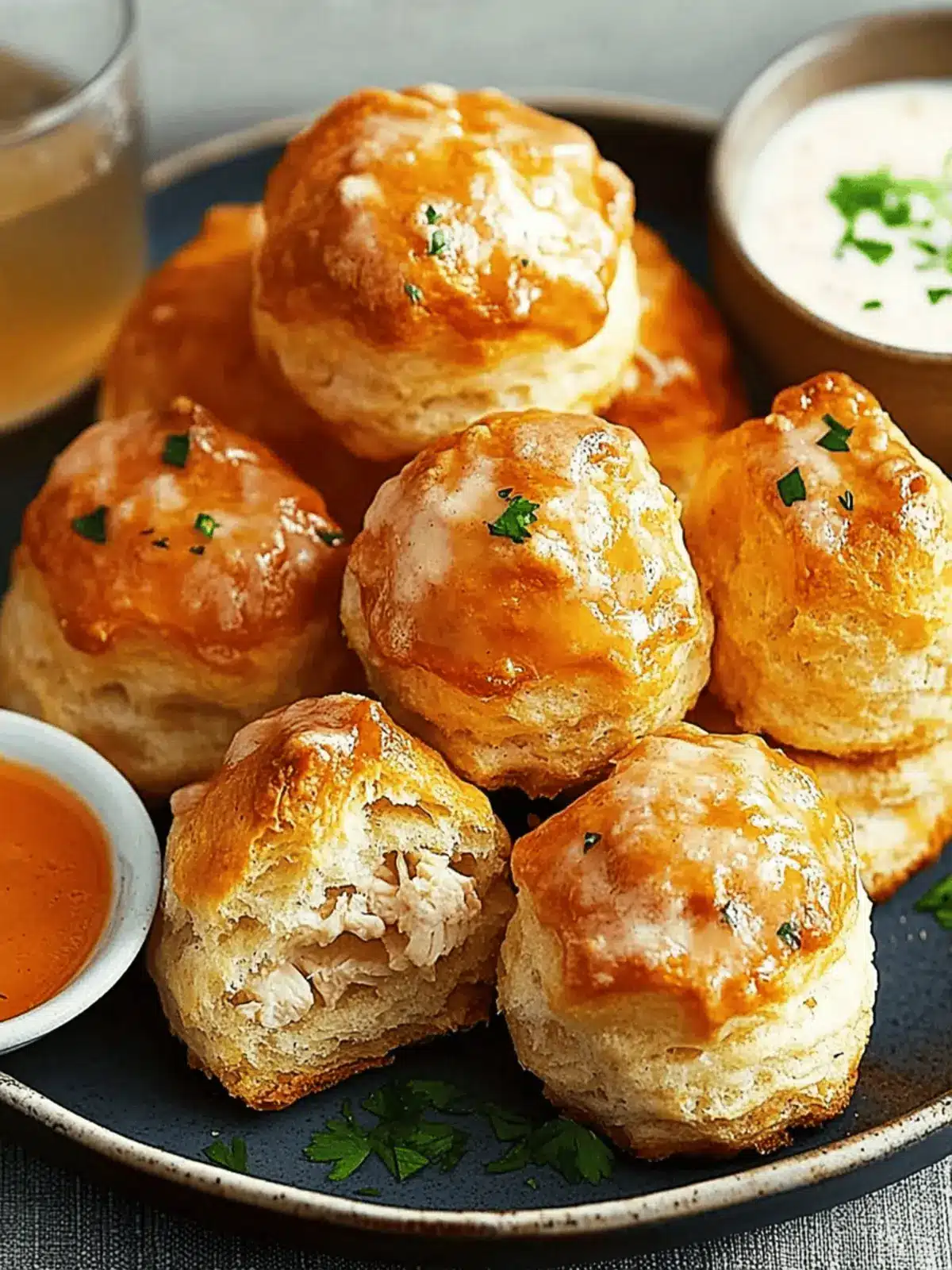 Buffalo Chicken Biscuit Bombs