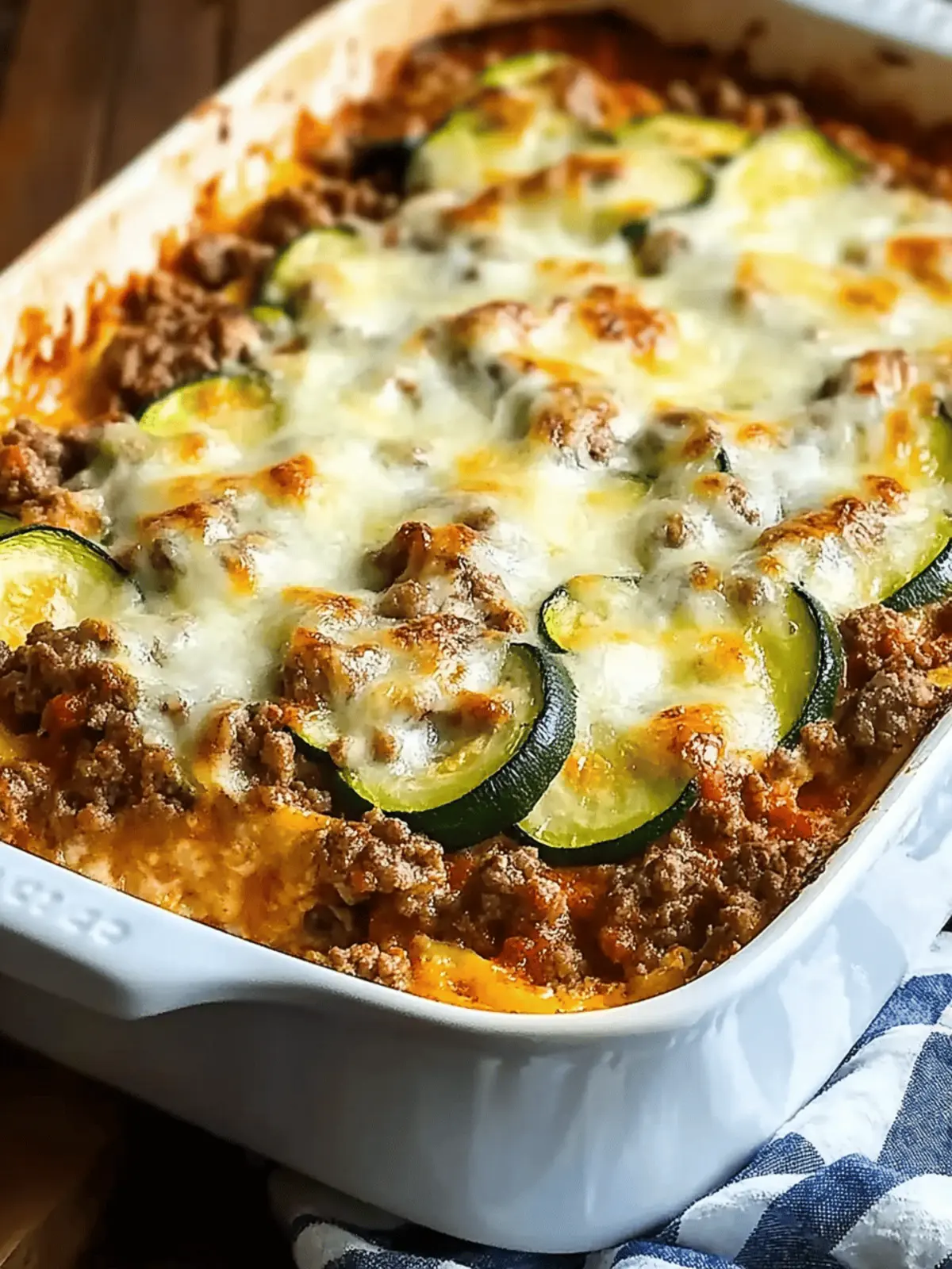 Cheesy Ground Beef and Zucchini Casserole (Easy, Hearty & Cheesy Delight)