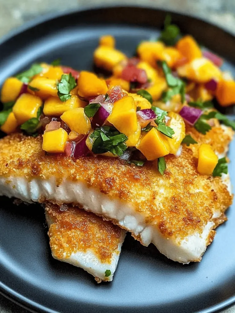 Tropical Coconut Crusted Fish with Refreshing Mango Salsa 3 Coconut Crusted Fish with Mango Salsa