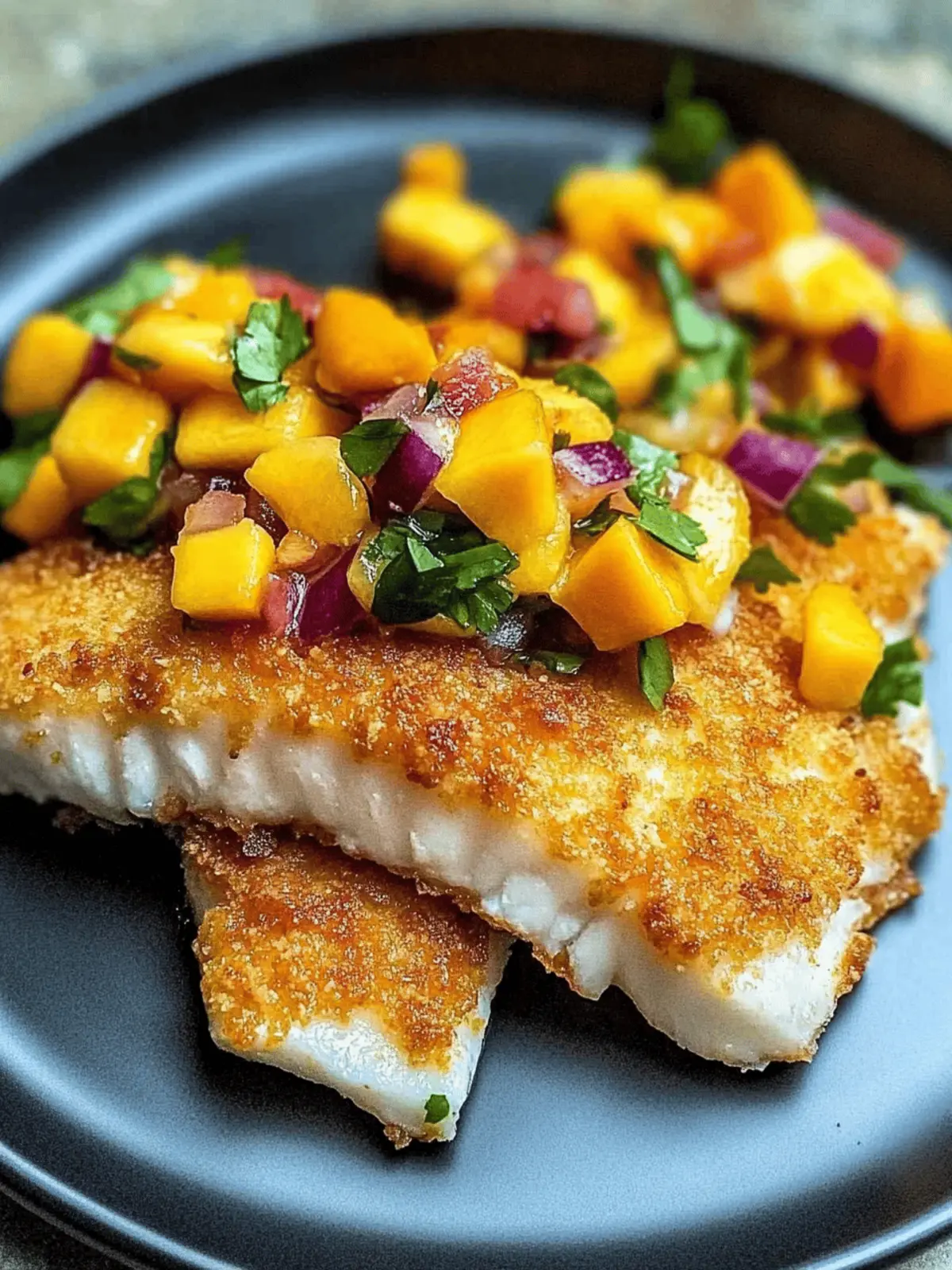 Coconut Crusted Fish with Mango Salsa