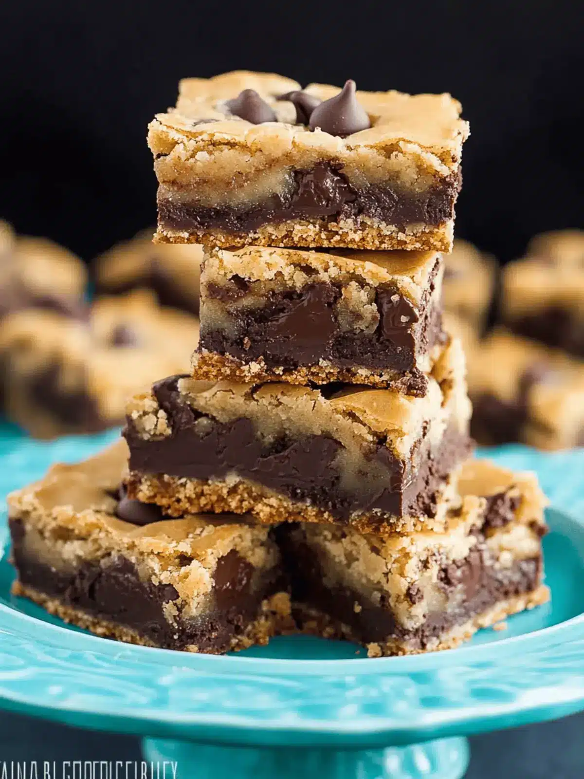 Fudge Stuffed Chocolate Chip Cookie Bars