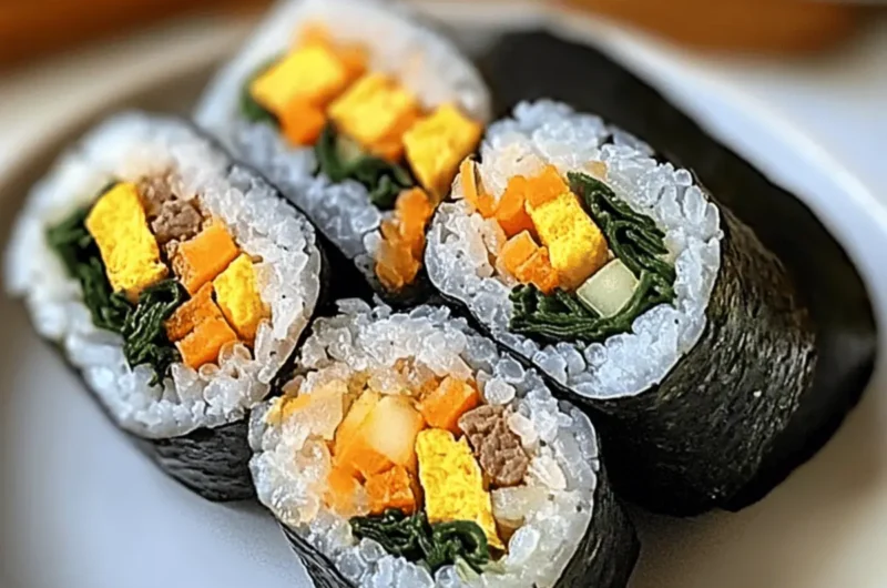 Kimbap with Beef, Spinach, and Pickled Radish