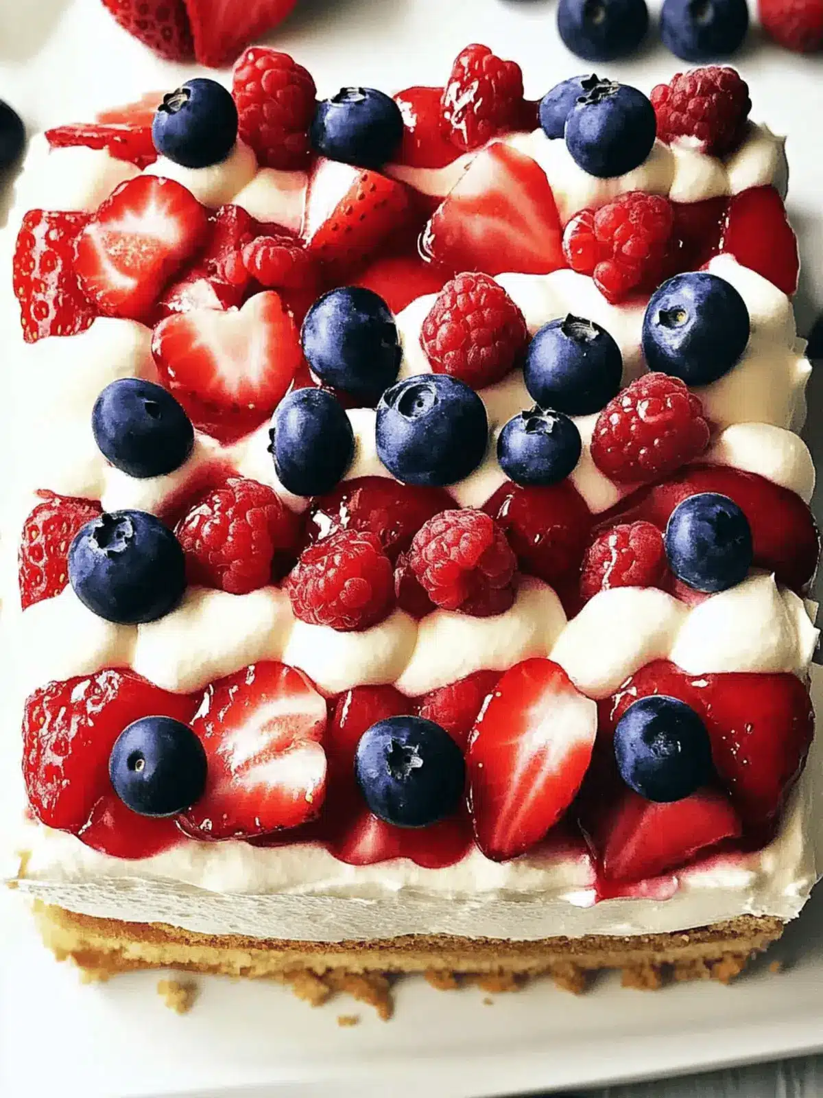 Patriotic Berry Flag Cake Delight