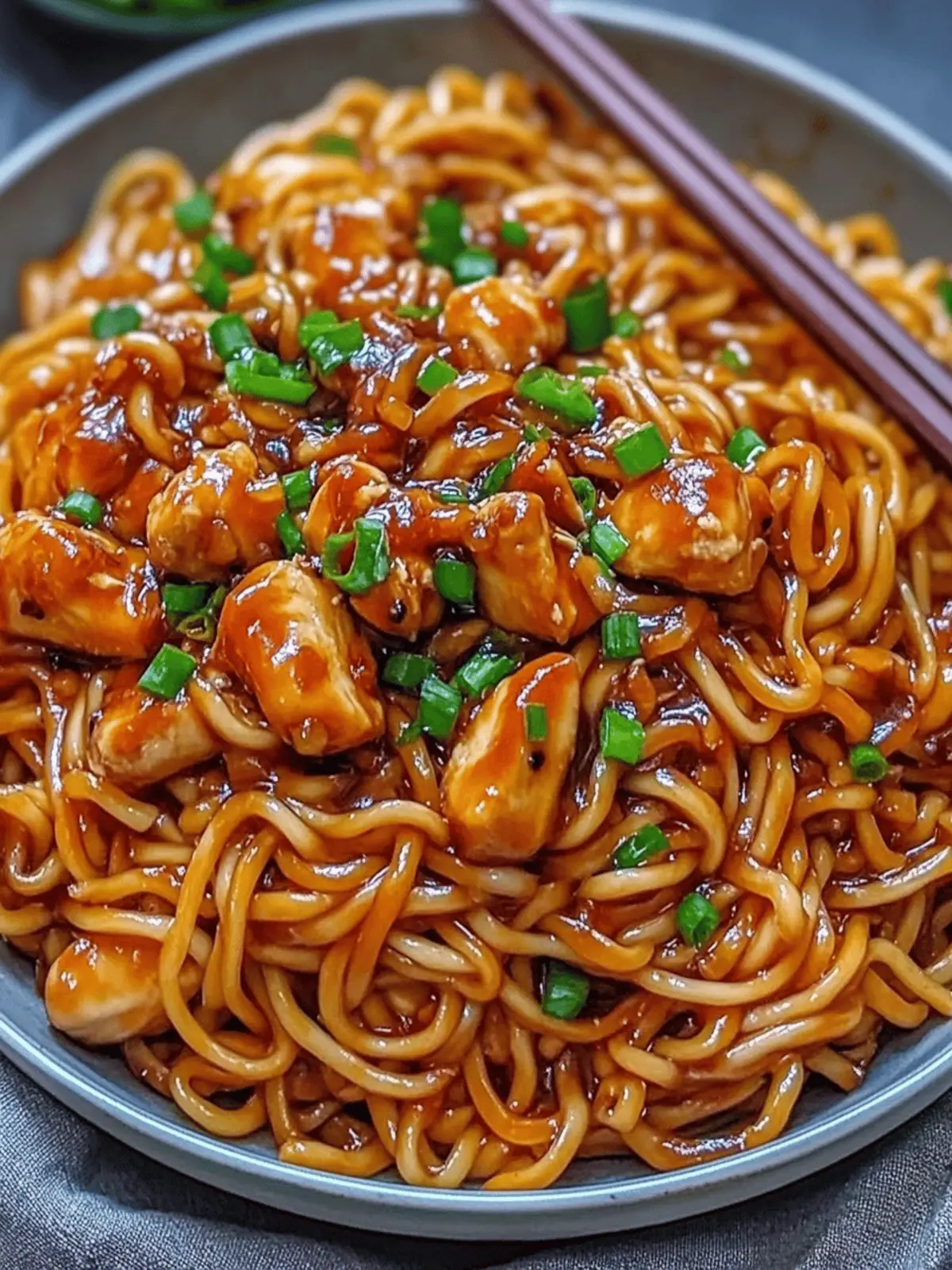 Sticky Garlic Chicken Noodles | TastyEra
