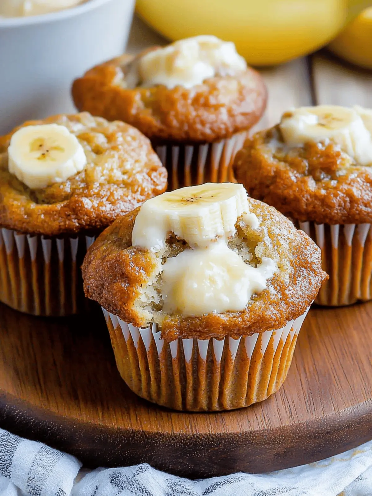 Fresh Banana Cream Cheese Muffins