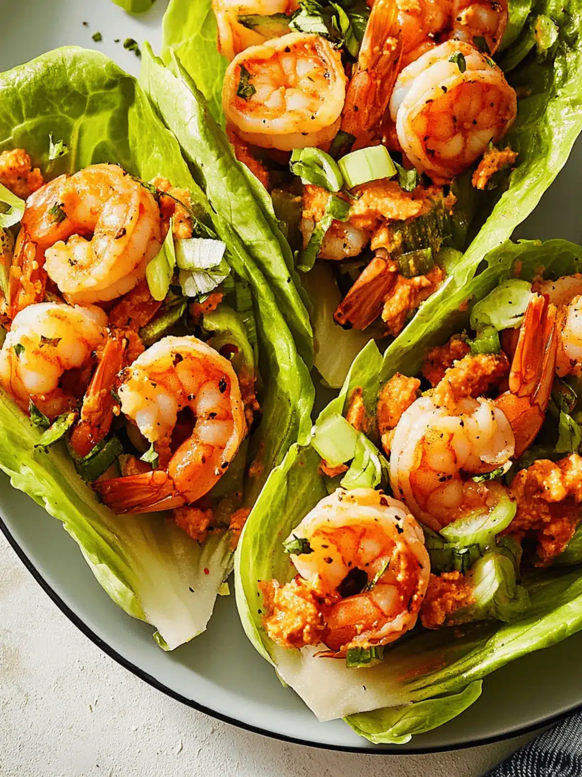 Buffalo Shrimp Lettuce Wraps