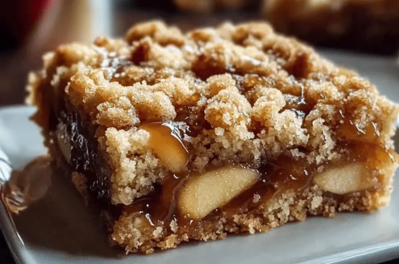 Salted Caramel Apple Crumble Bars Fall Treat