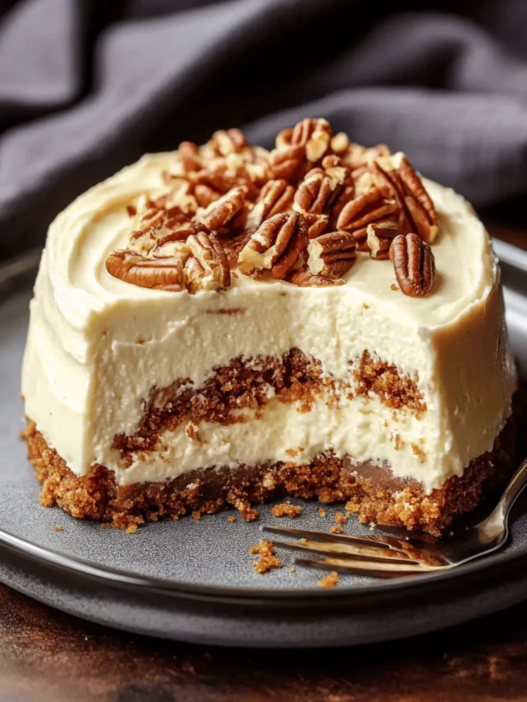 Swirled Carrot Cake Cheesecake with Cream Cheese Frosting and Caramelized Pecans