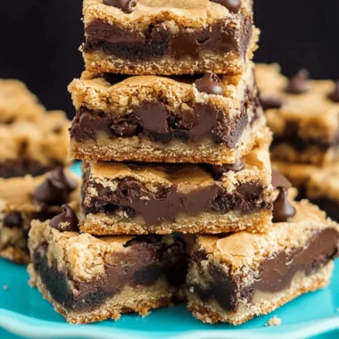 Fudge Stuffed Chocolate Chip Cookie Bars