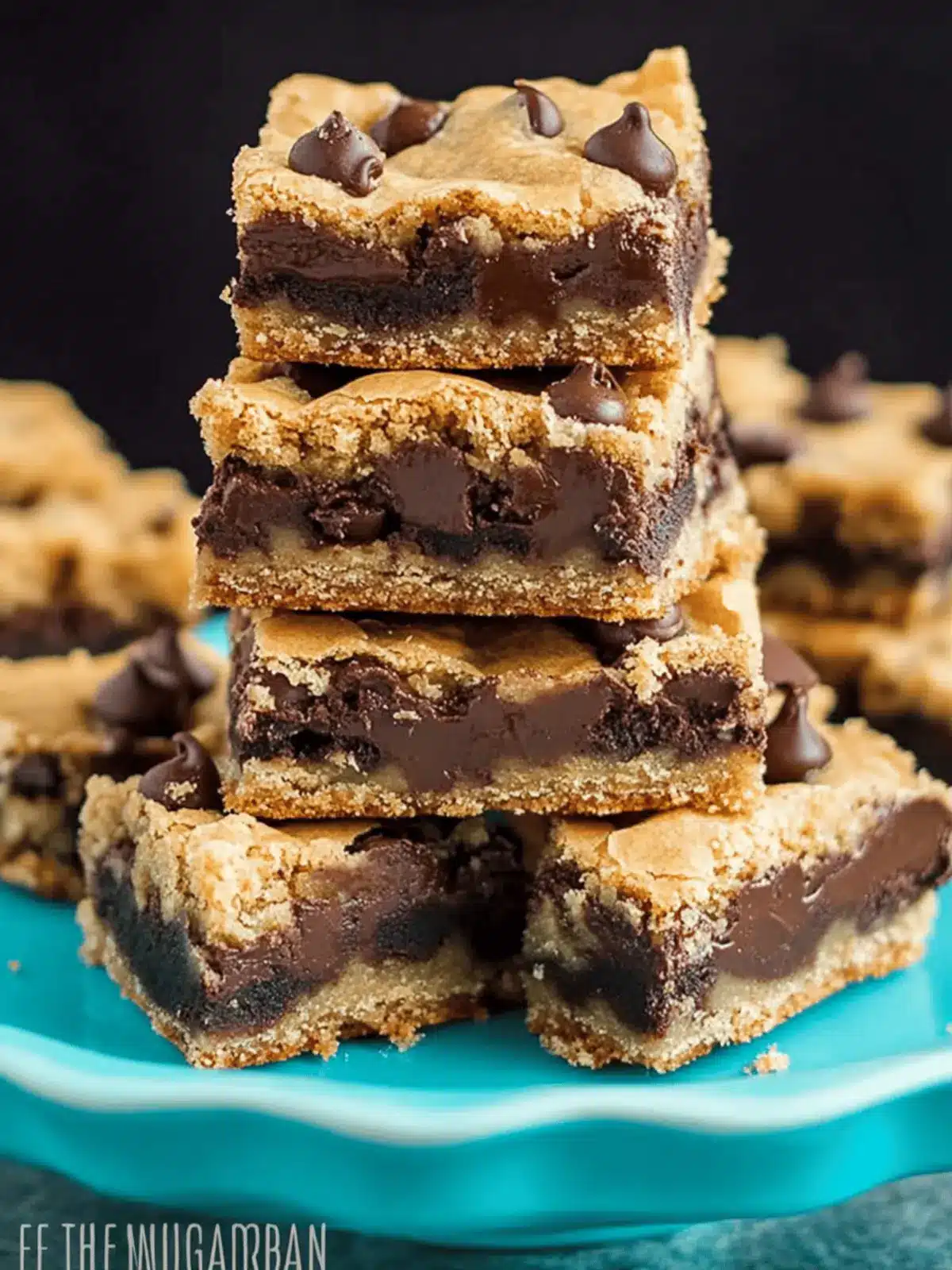 Fudge Stuffed Chocolate Chip Cookie Bars