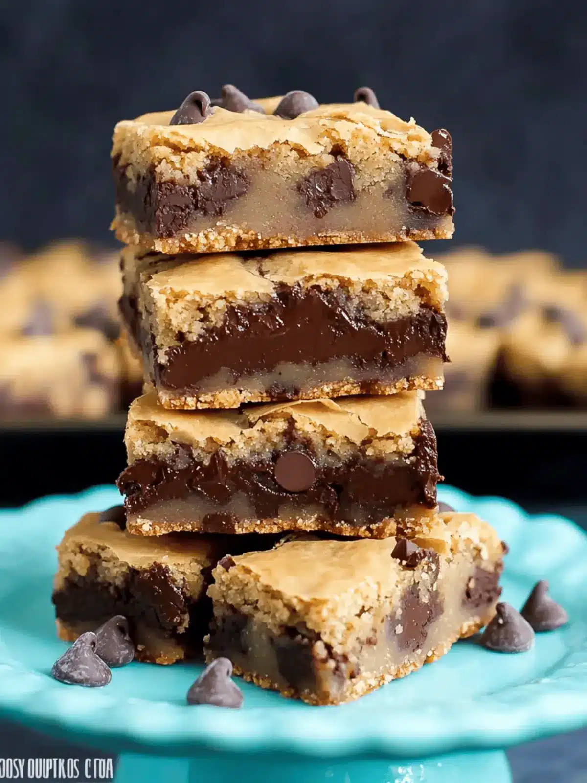 Fudge Stuffed Chocolate Chip Cookie Bars