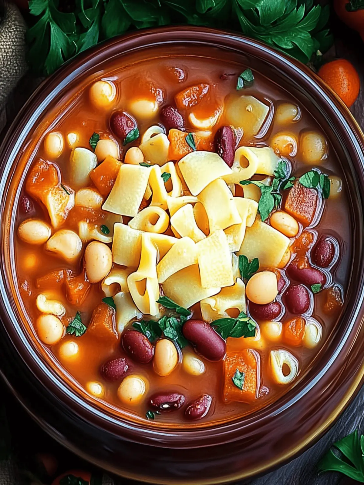 Hearty Italian Pasta and Bean Soup