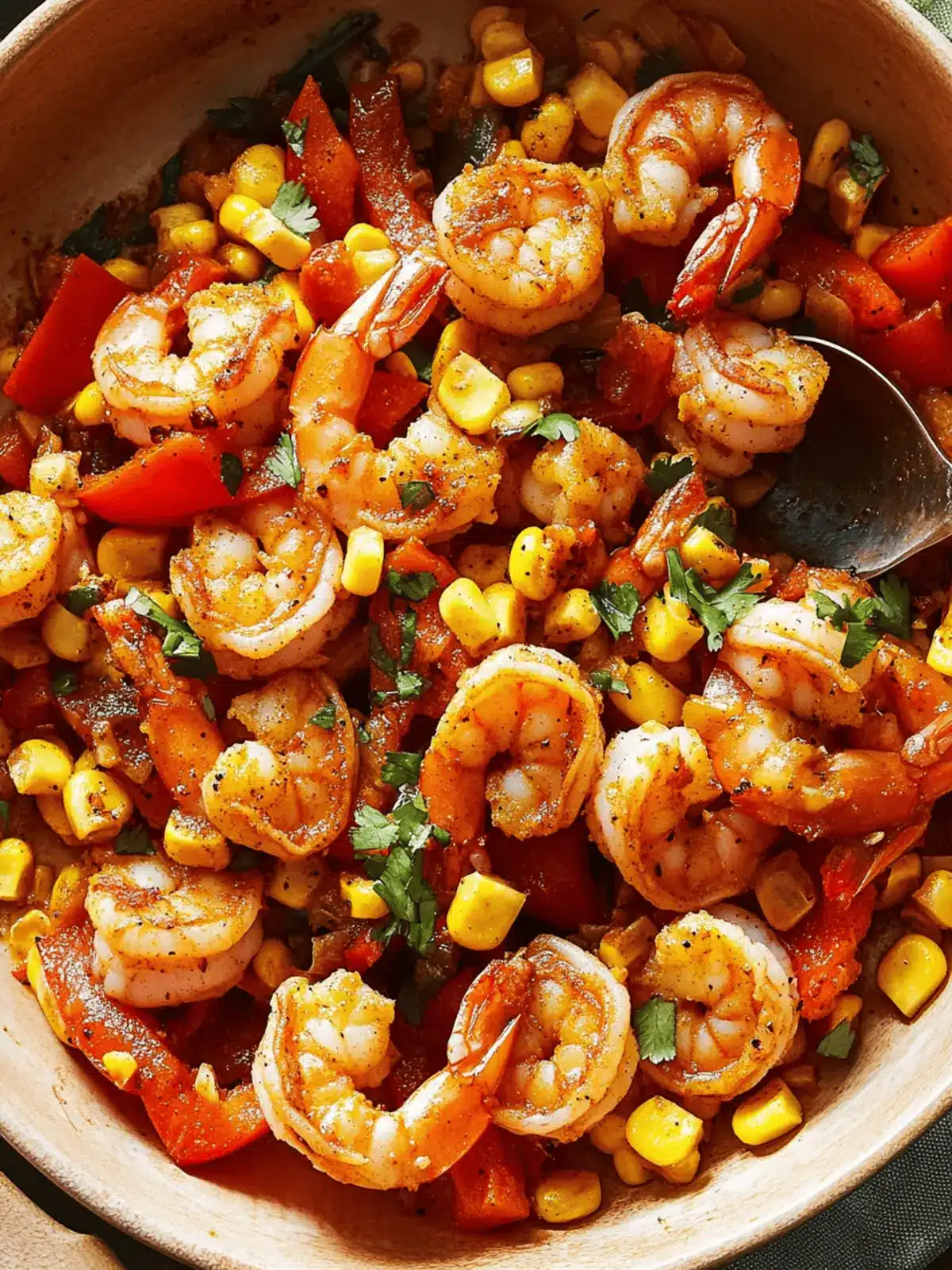 Cajun Shrimp with Bell Peppers & Corn