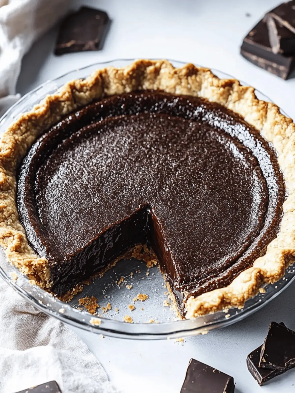 Classic Chocolate Chess Pie with a Buttery Crust