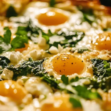 Green Eggs, No Ham: Baked Eggs with Spinach, Leeks & Feta