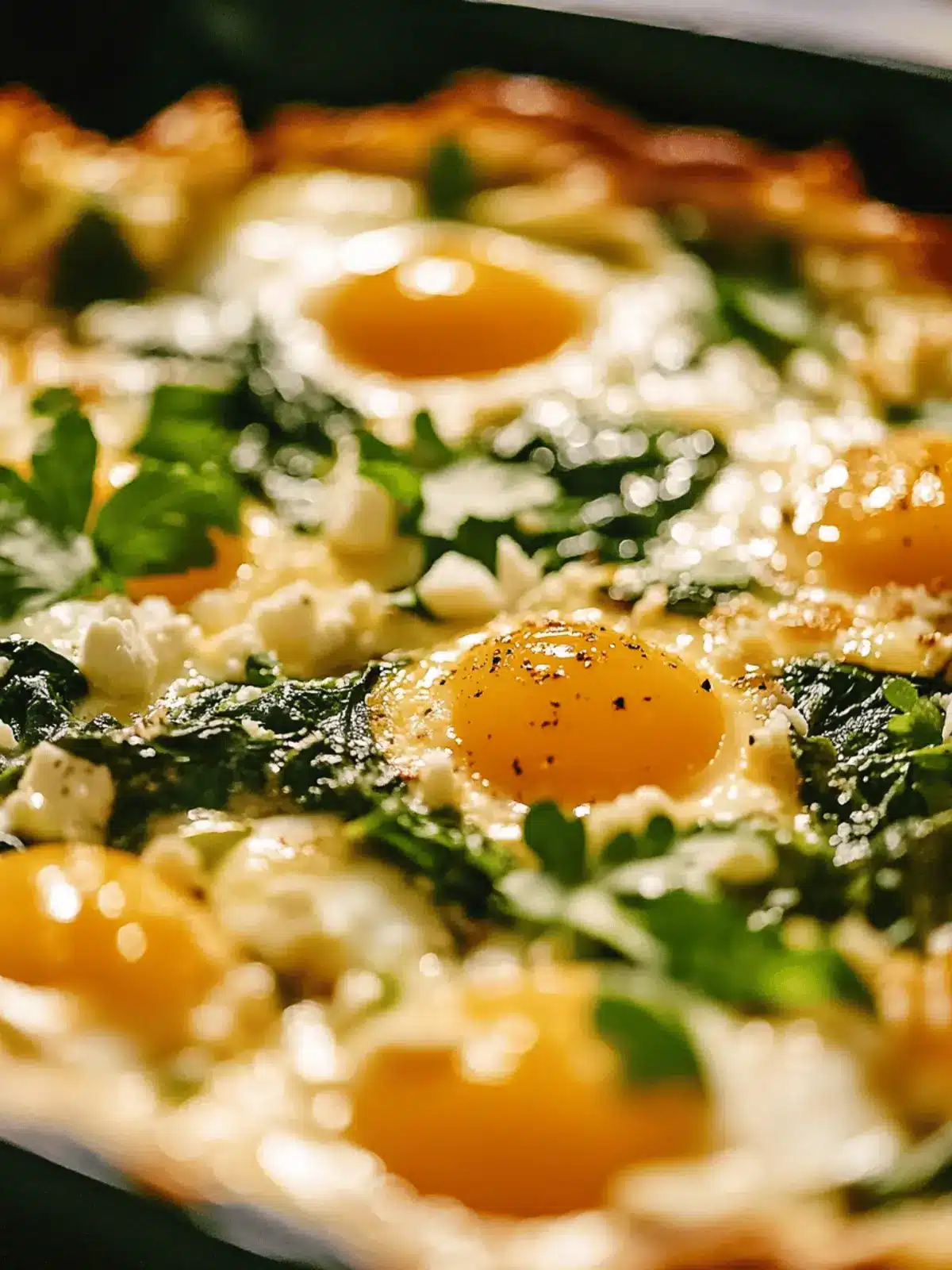 Green Eggs, No Ham: Baked Eggs with Spinach, Leeks & Feta