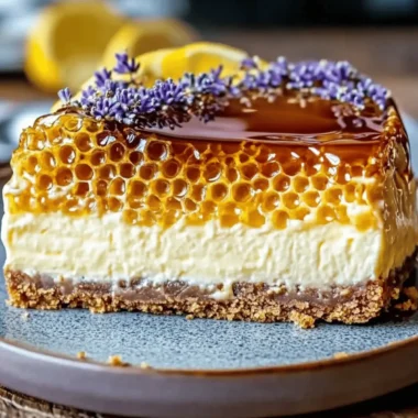 Ultimate Lemon Lavender Cheesecake Topped with Honeycomb: A Culinary Masterpiece - Velma Recipes – Easy Homemade Delights