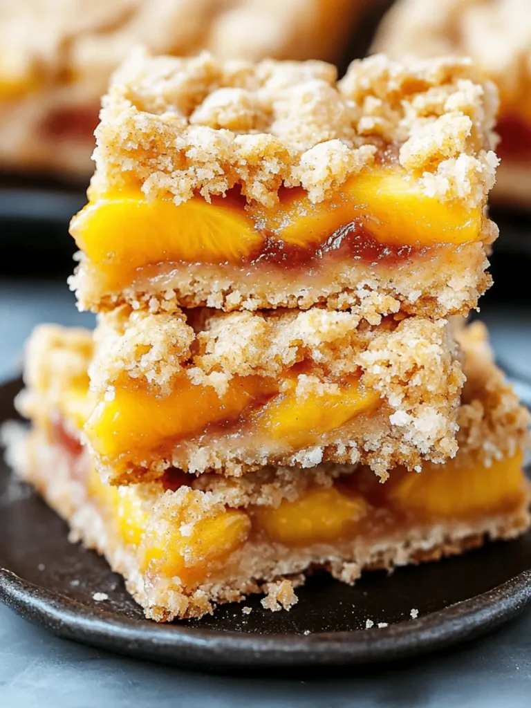 Delicious Buttery Peach Crumb Bars with Creamy Filling Recipe 3 Buttery Peach Crumb Bars with Creamy Filling