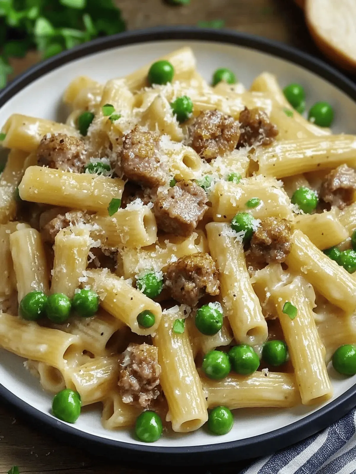 Pasta with Peas and Sausage