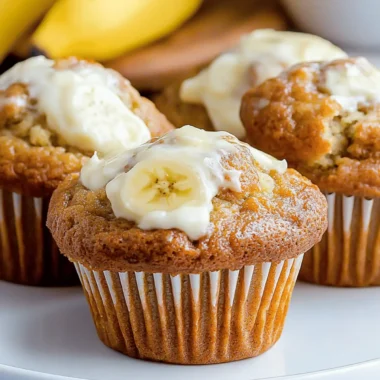 Fresh Banana Cream Cheese Muffins