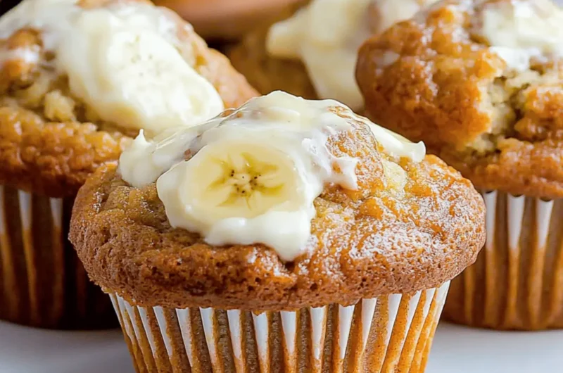 Fresh Banana Cream Cheese Muffins