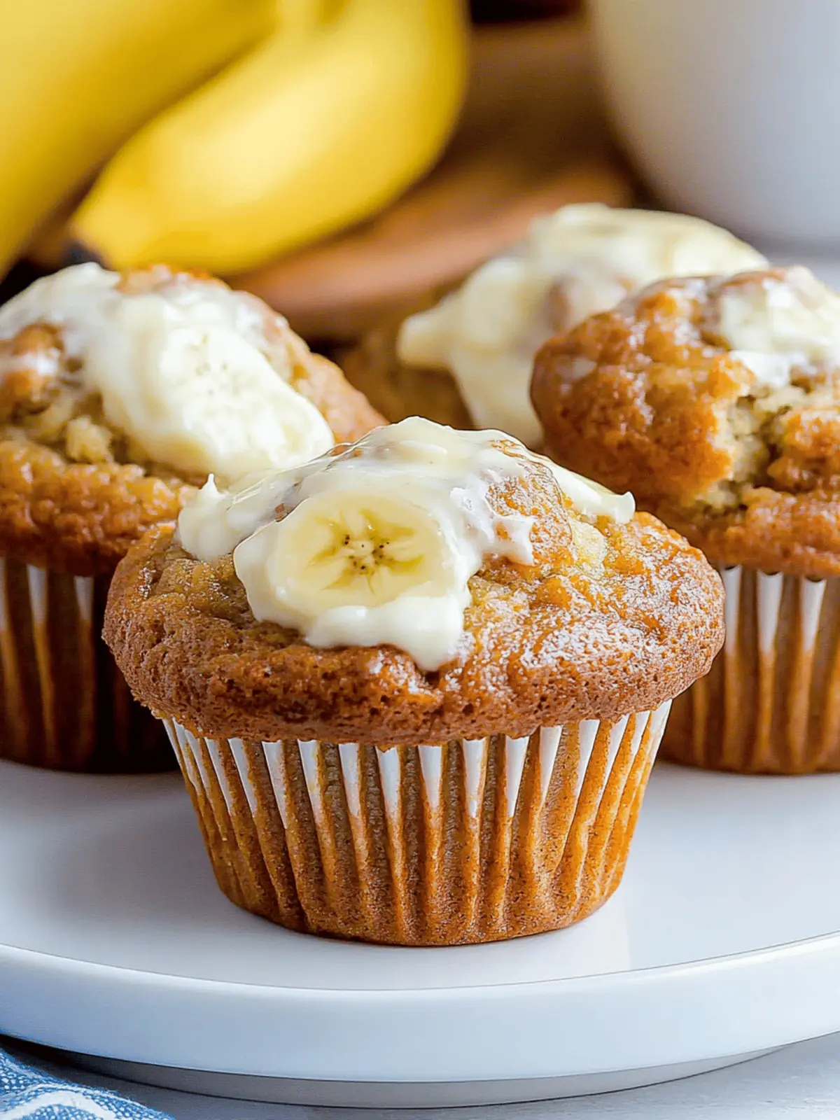 Fresh Banana Cream Cheese Muffins