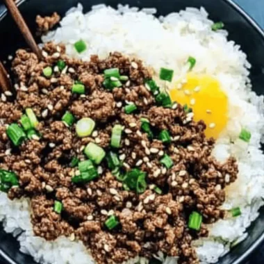 Korean Ground Beef and Rice Bowls
